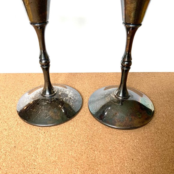 Vintage Valero Spain Pair Of Silver Plated Candle Sticks - Picture 5 of 16